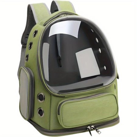 Cat Bubble BackpackBreathable Cat Backpack Carrier Large Space Pet Travel Carrier for Kitty Small Dogs up to 15lbs Transparent Cat Carrier for Hiking Camping Outdoor Travel Green