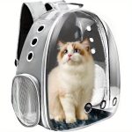 Cat Backpack Carrier Pet Cat Carrier with Ventilated Design for Carrying Puppy Cats Pet Carrier Backpack for Traveling Hiking Camping Outdoors Travel Carrier Grey