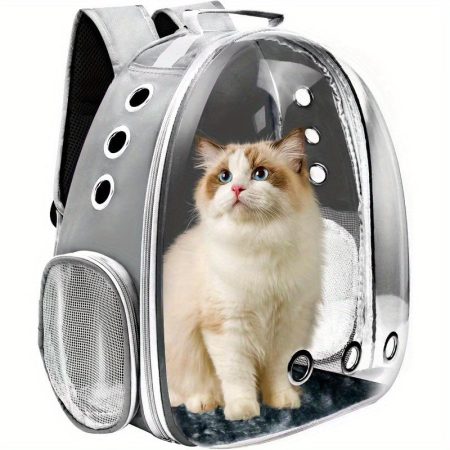 Cat Backpack Carrier Pet Cat Carrier with Ventilated Design for Carrying Puppy Cats Pet Carrier Backpack for Traveling Hiking Camping Outdoors Travel Carrier Grey