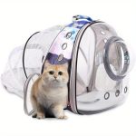 Galaxy Blue Cat Bubble BackpackBack Expandable cat Backpack with Clear Window Space Capsule Cat Carrier for Kitten Bunny Small Puppy Vet and Outdoor Adventure Galaxy Blue