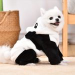 Adorable Panda-Themed Pet Costume for Cats & Small Dogs - Cozy, Warm Polyester Onesie with Hood, Perfect for Halloween & Dress-Up, Easy Pullover Style