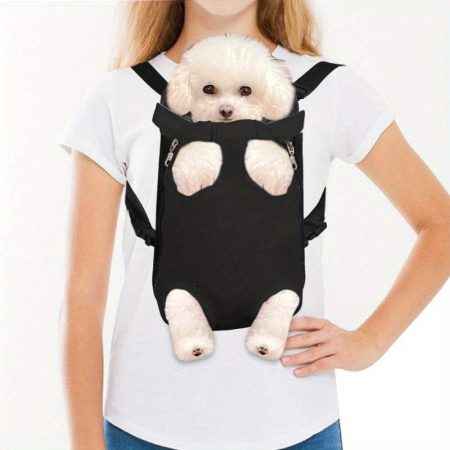 Dog Carrier Backpack Pet Legs Out Front Cat Travel Bag, Adjustable Puppy Backpacks Carriers HandsFree for Small Medium Dogs Cats Hiking Traveling Camping Daily Walking(Small, Black)